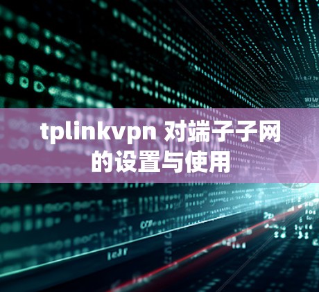 tplinkvpn 对端子子网的设置与使用