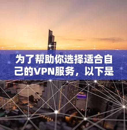 为了帮助你选择适合自己的VPN服务，以下是一个详细的分析和推荐